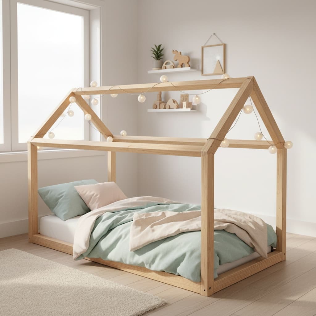 Lit cabane enfant confortable et sécurisé