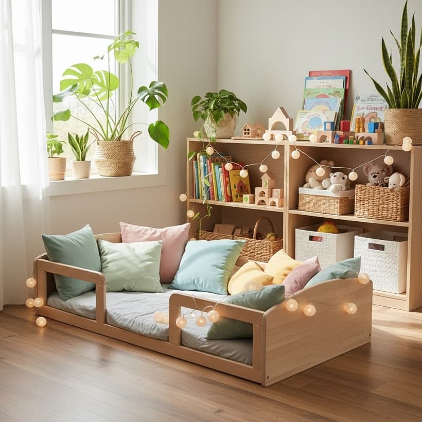 Chambre enfant avec lit montessori