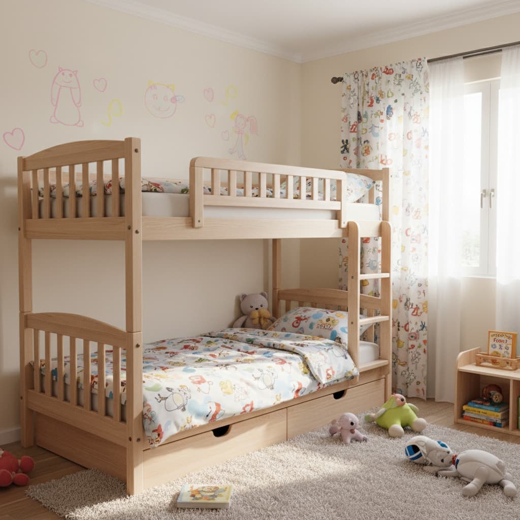 Lit superposé séparable pouvant se transformer en deux lits