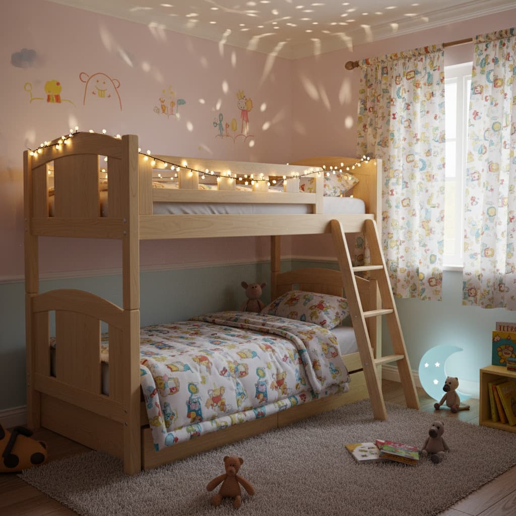 Installation d'un lit superposé dans une chambre d'enfants