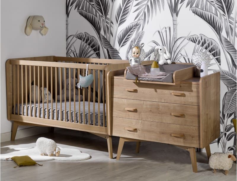 Pack complet chambre bébé Icône avec lit évolutif et commode